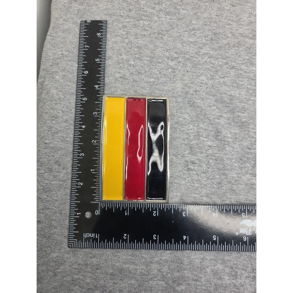 Large Vintage Oversized German Flag Enamel Belt Buckle Germany Soccer Souvenir